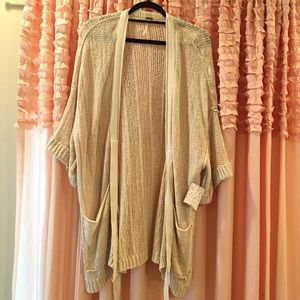 NWT Free People Sweater Cardi Open Tie Small Knit Slouchy Top Shirt cardigan